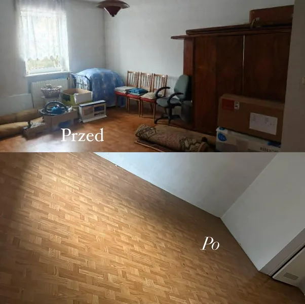 Opróżnianie pokoju – przed i po